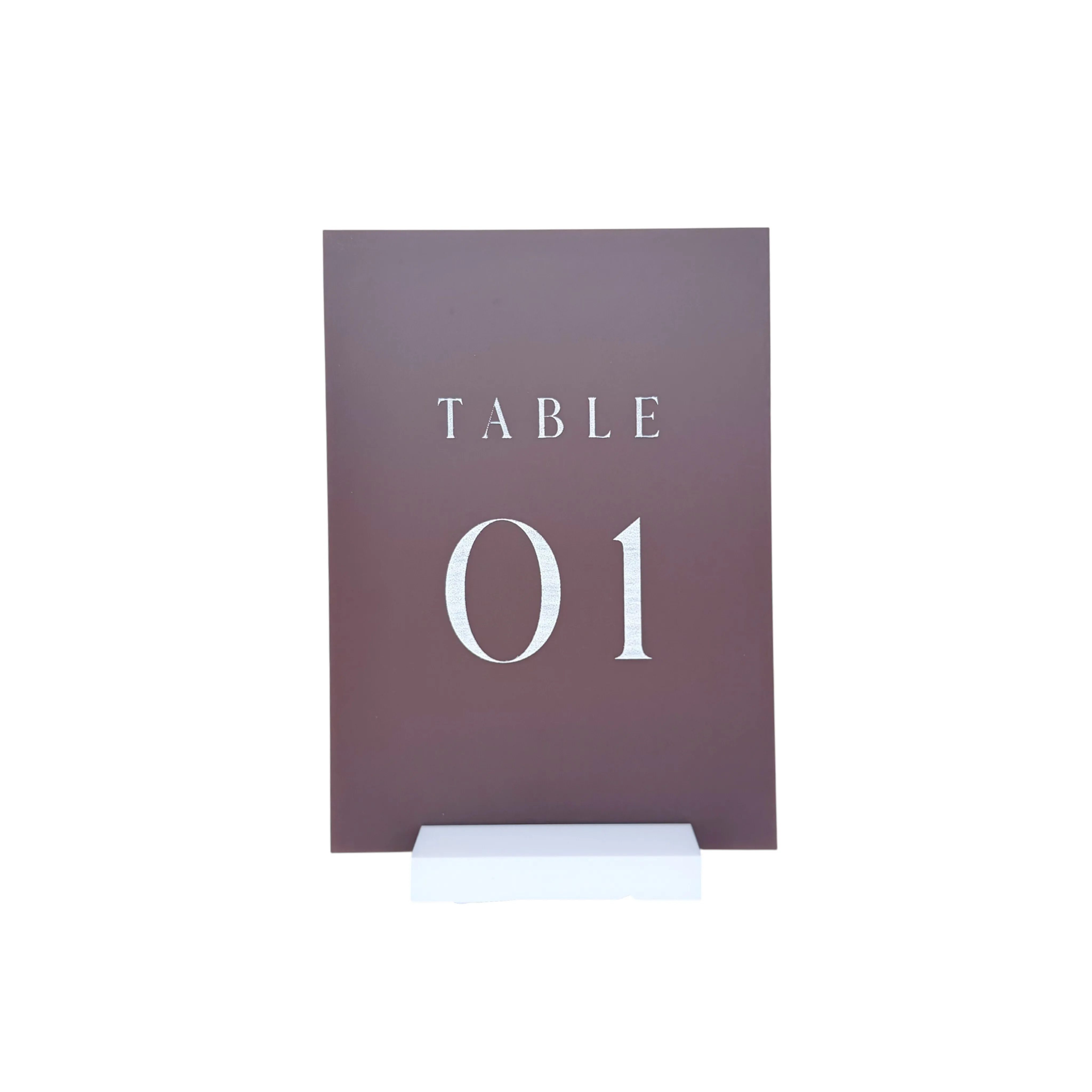 Plum Acrylic Square Table Number