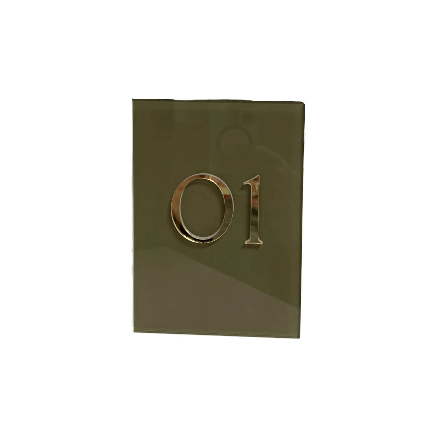 Green Acrylic Table Numbers with Gold Number Detailing