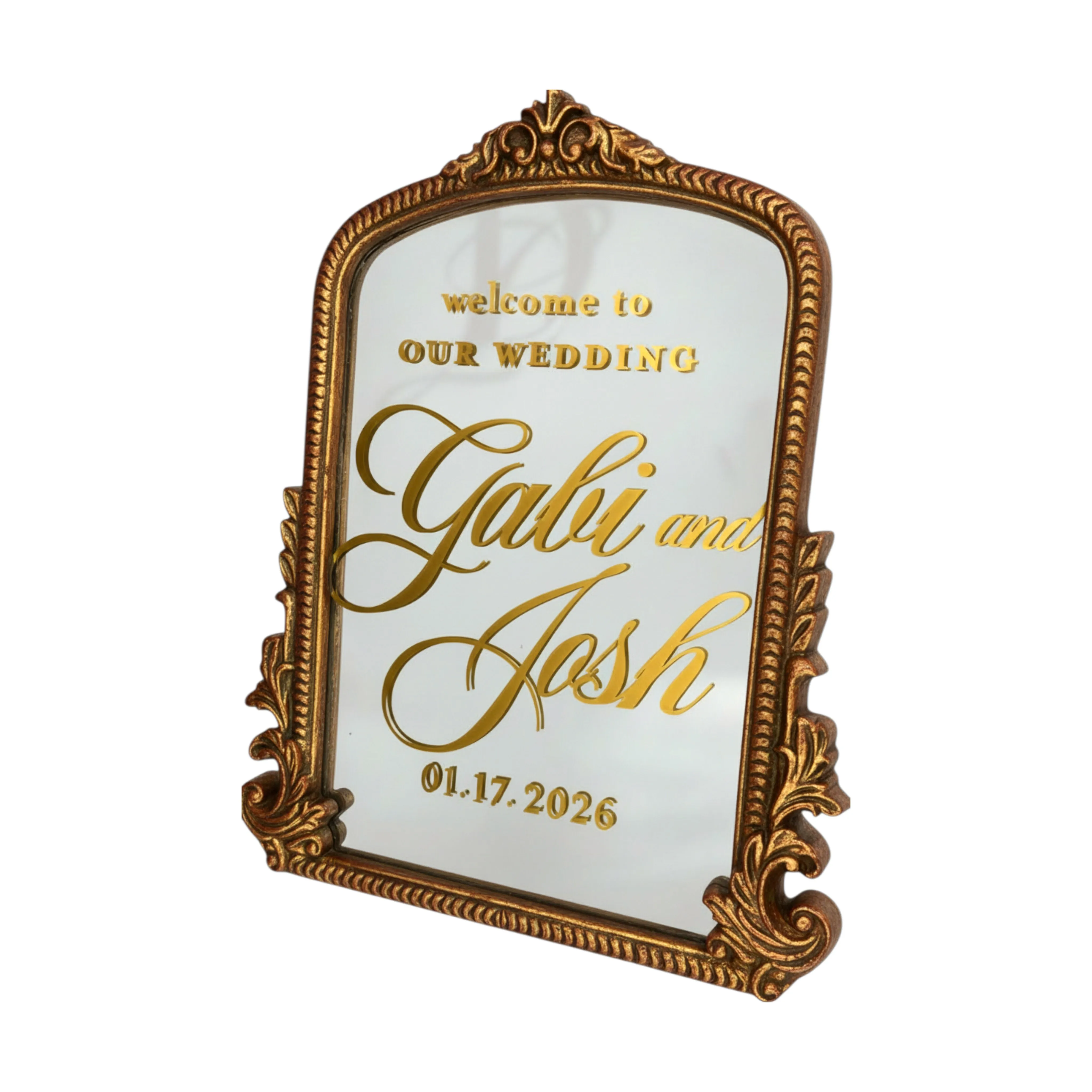 The Horizon Gold Tabletop Mirror