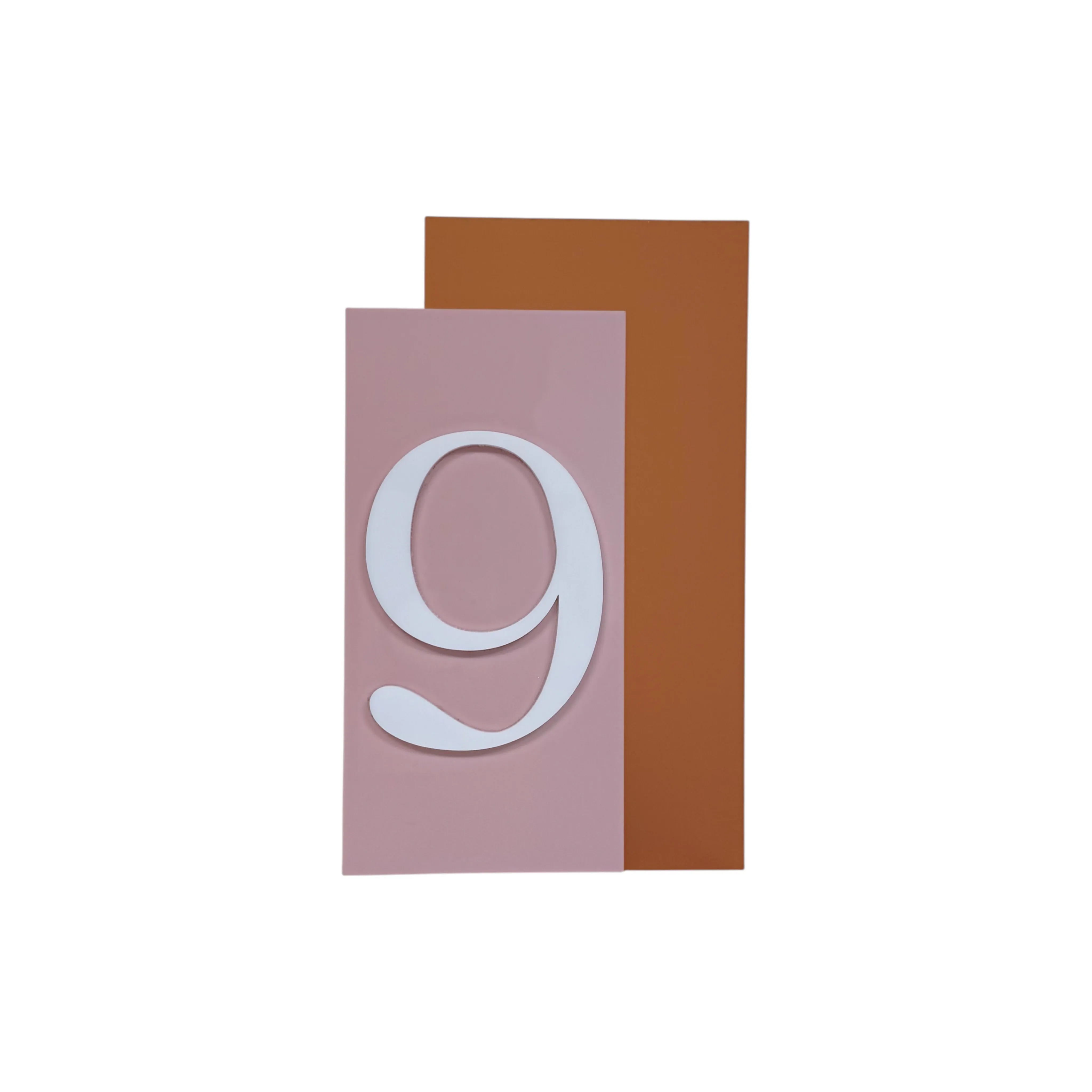 Orange and Pink Multicolored Rectangular Table Number