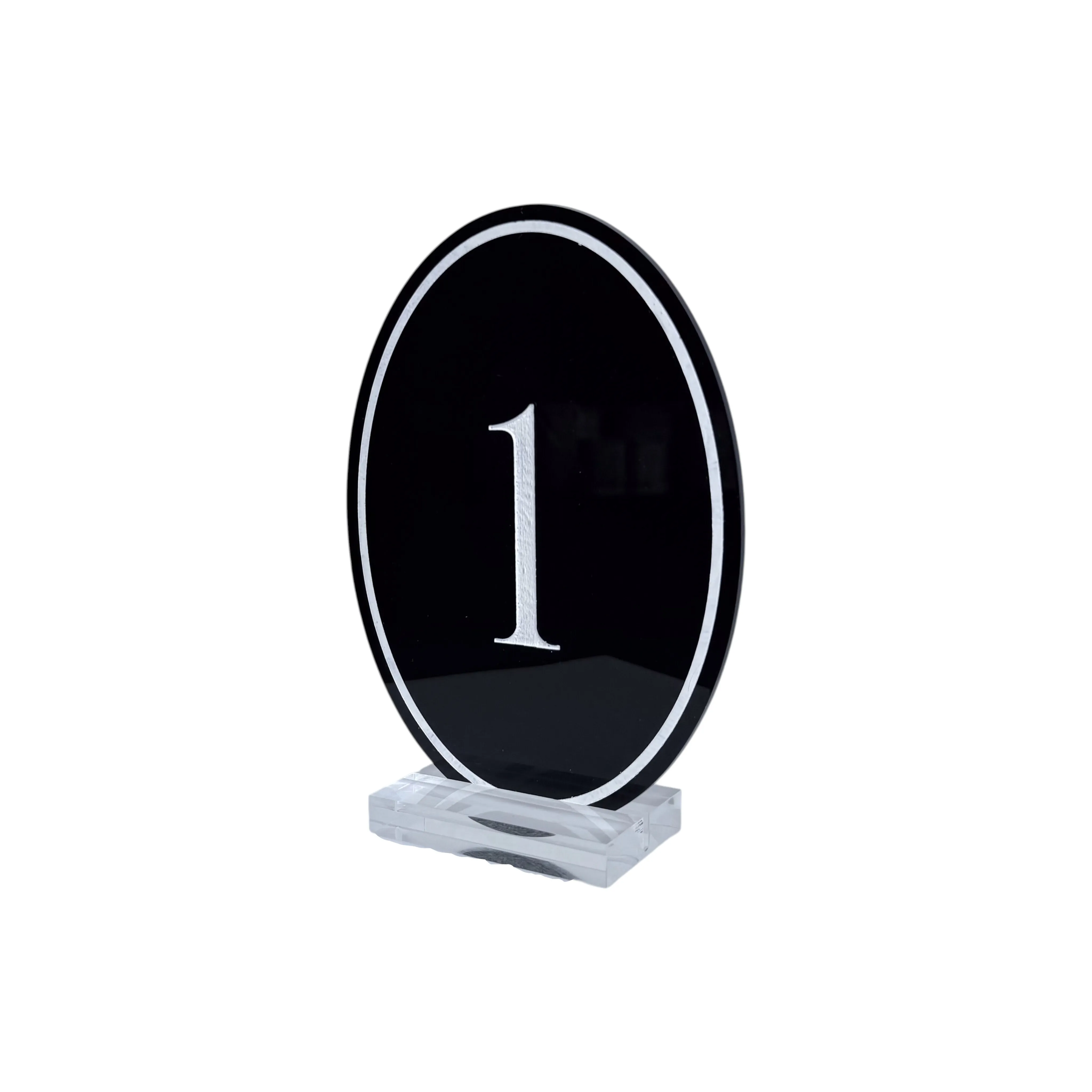 Chocolate Brown Acrylic Oval Table Number