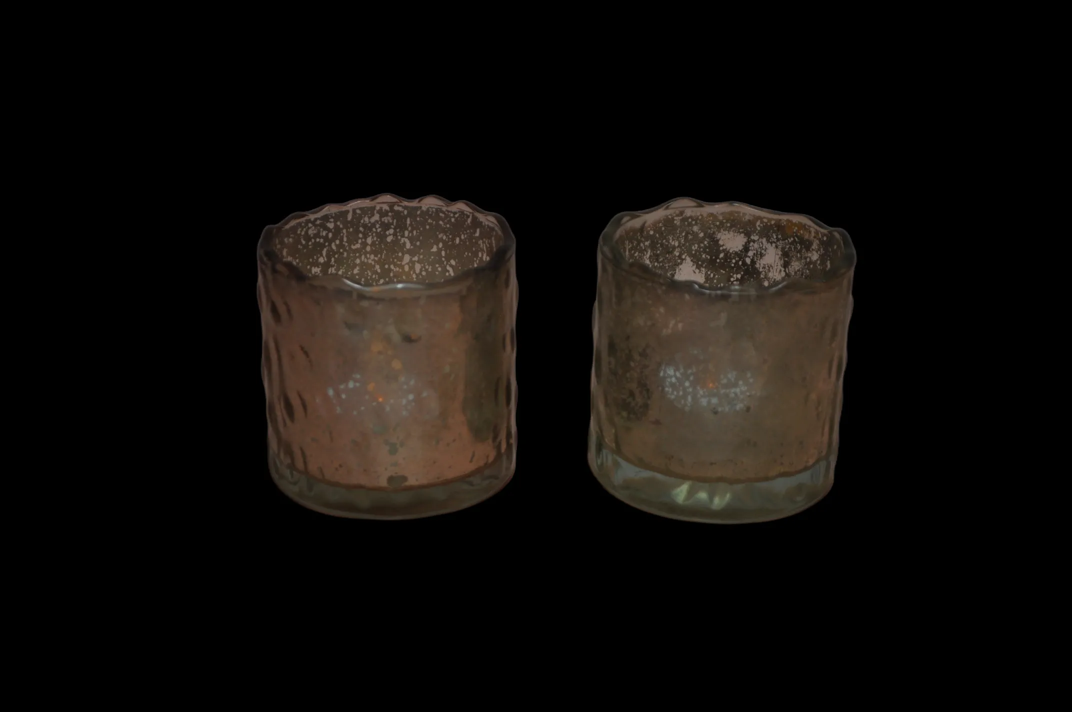 Wide Gold Speckled Candle Holder