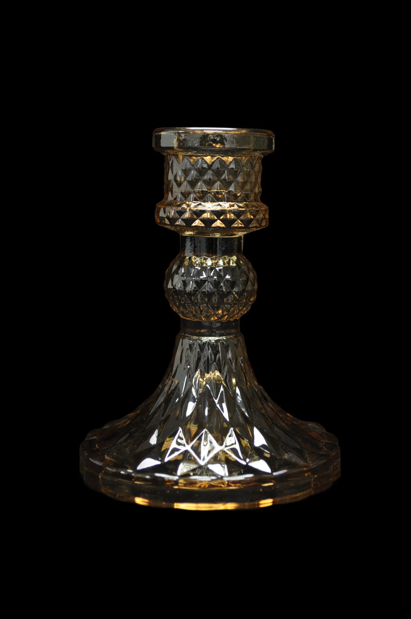 Amber Crystal Diamond Candle Stick Holder (RV)