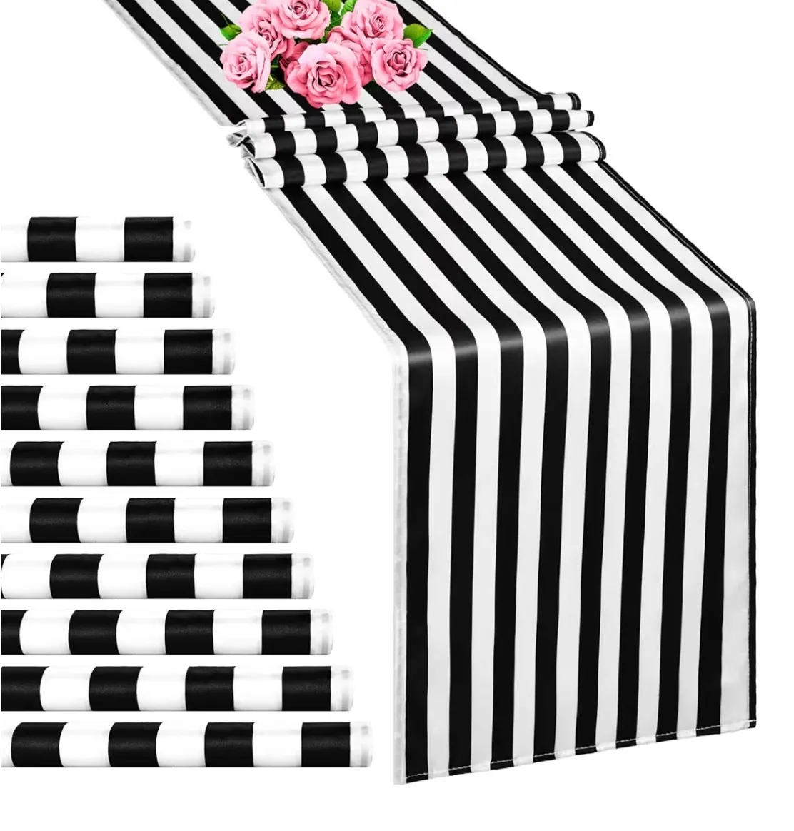 Black & White Stripped Table Runner