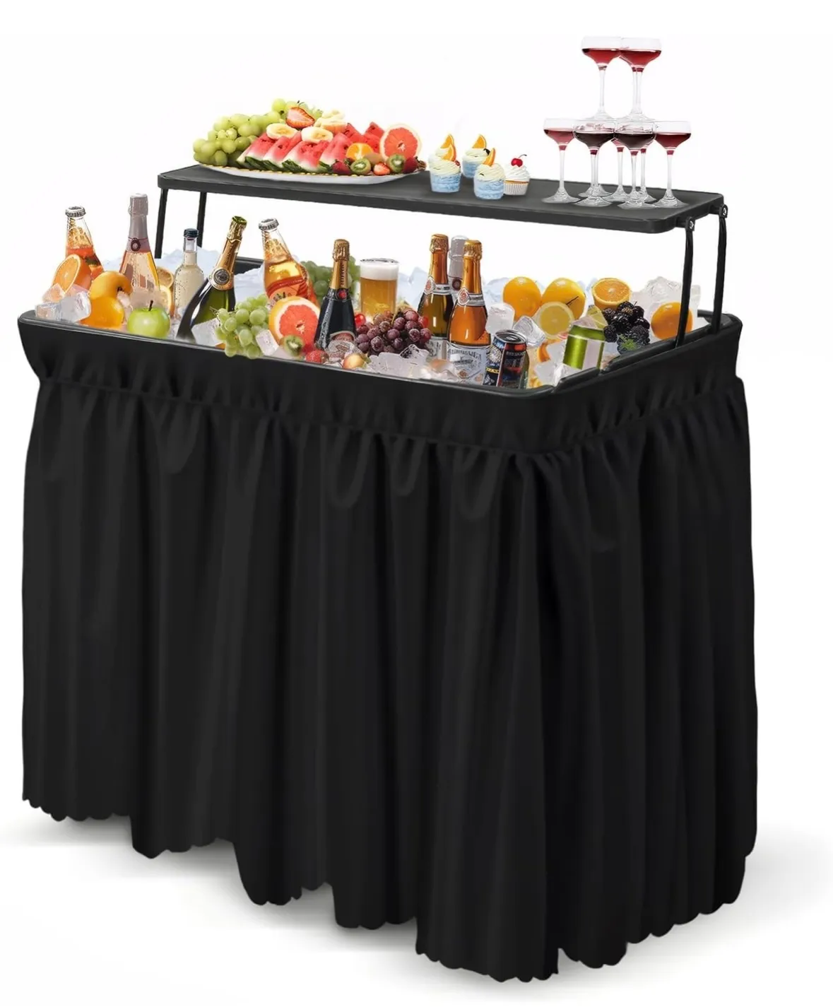 Portable Cooler Table with Shelf