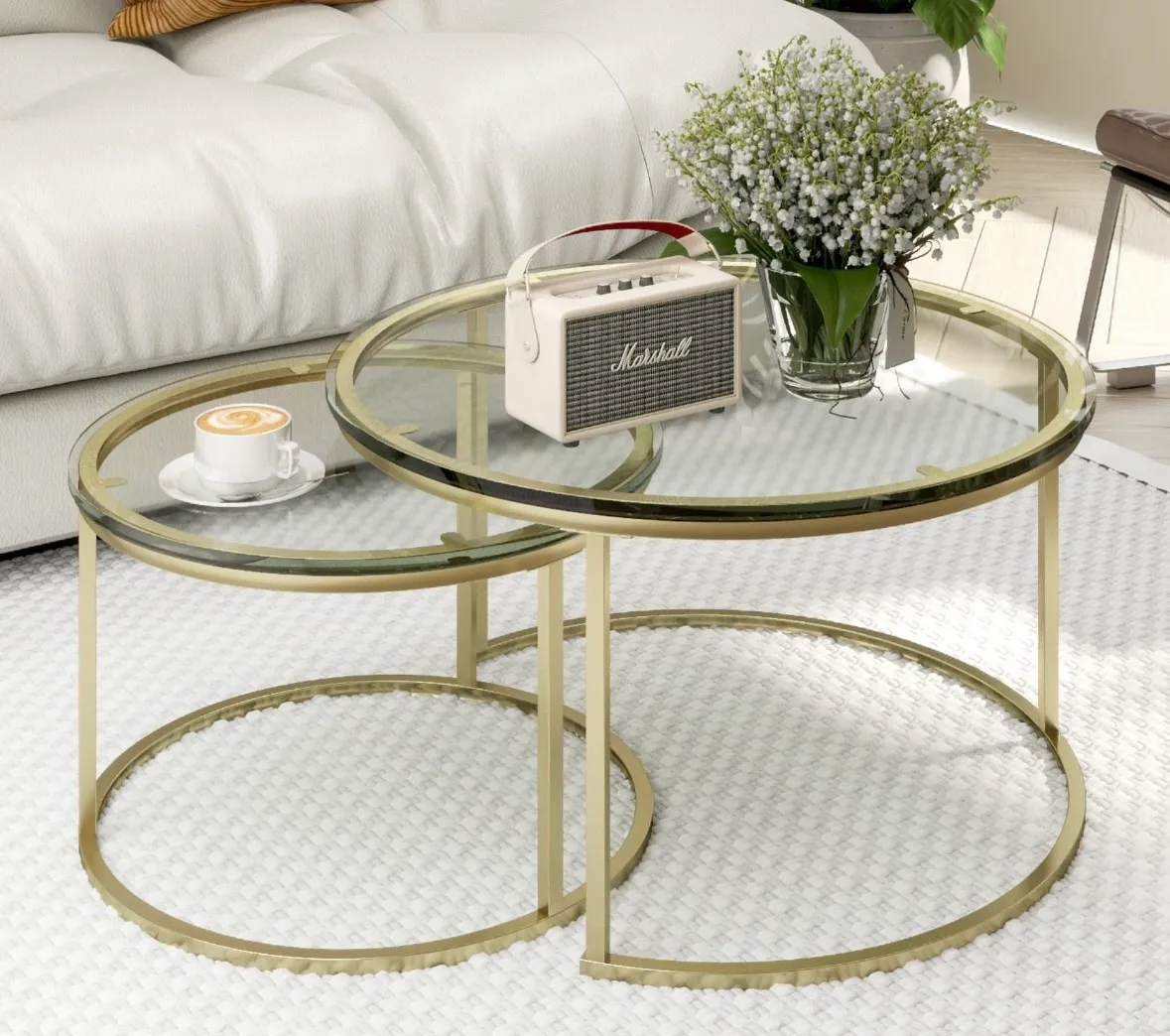 Gold/Glass Coffee Table 
