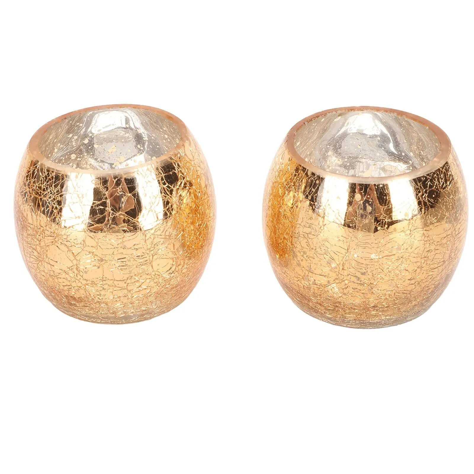 Round Gold Speckled Tealight Holders