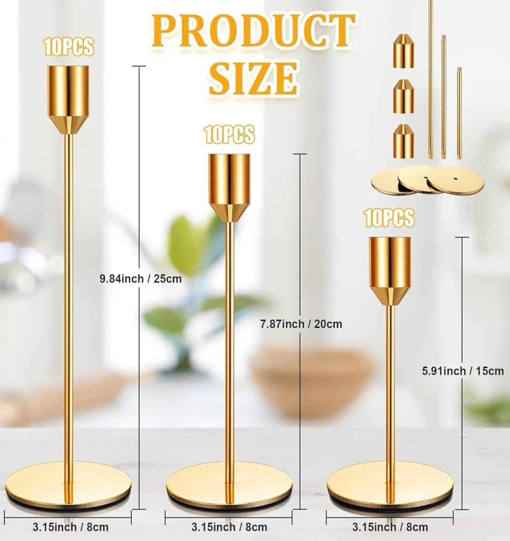  Gold Candle Stick Holder