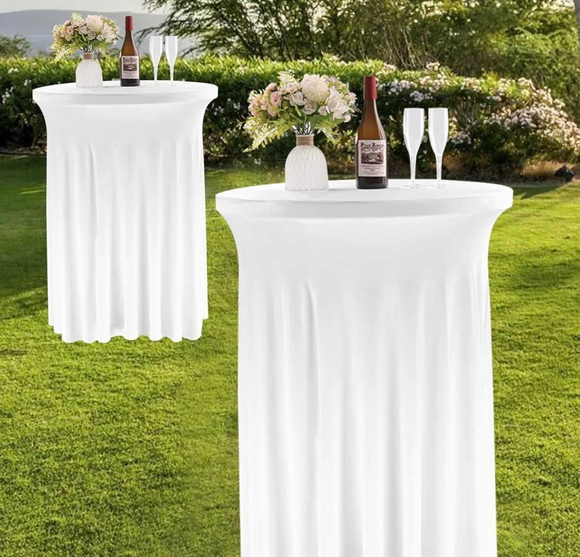 White Cocktail Table Linens