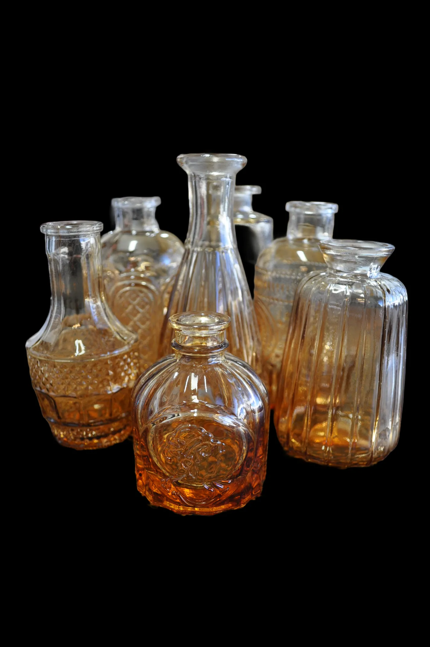 Mixed Amber Ombre Bud Vases