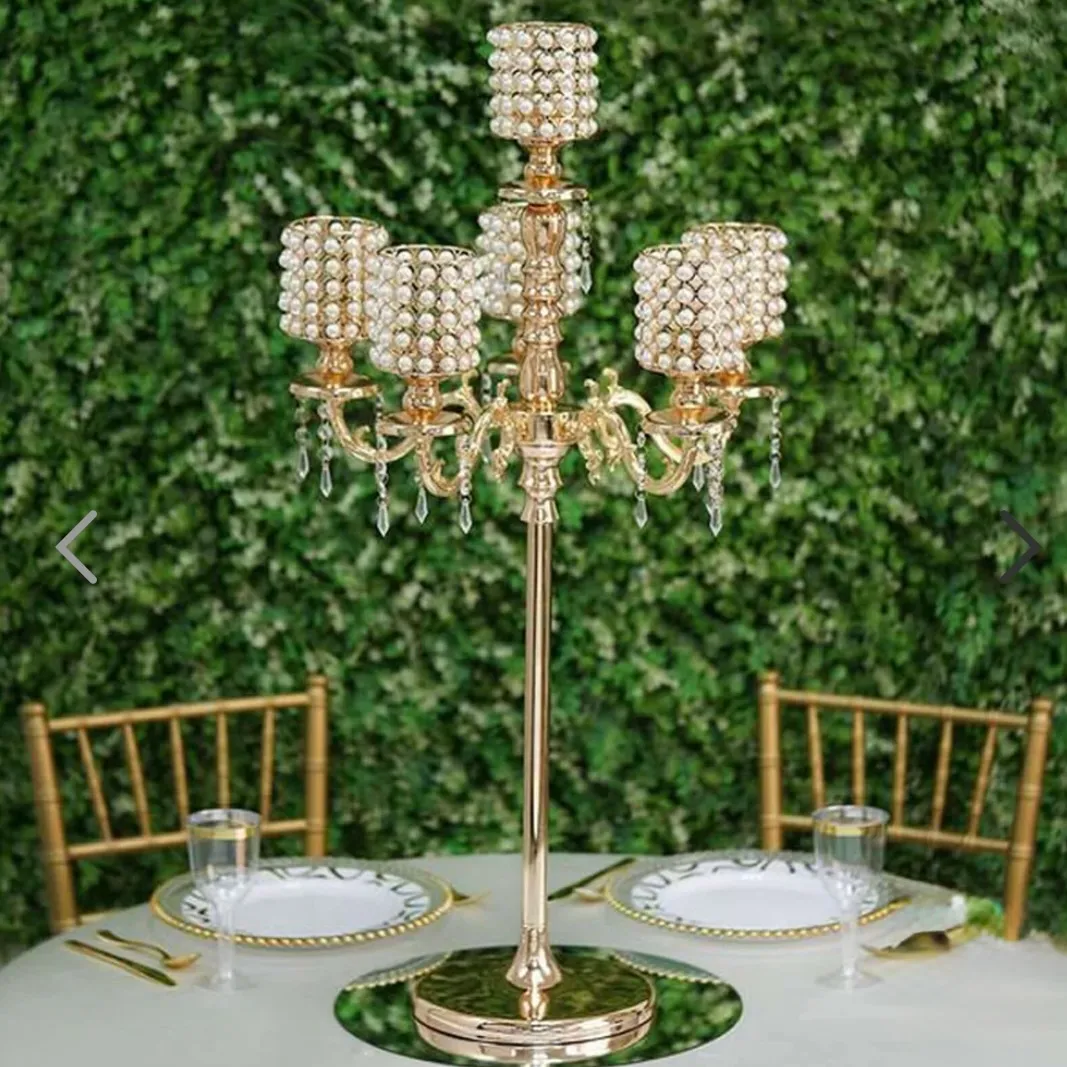 Gold Pearl Candelabras 