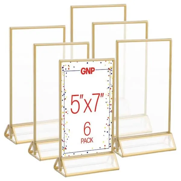 5x7 Gold table numer frames