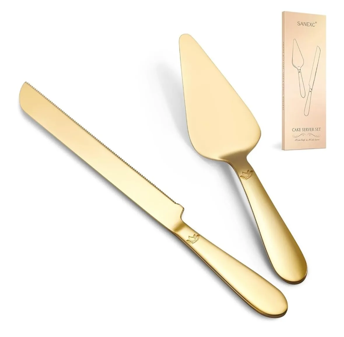 Gold Cake Cutting Set
