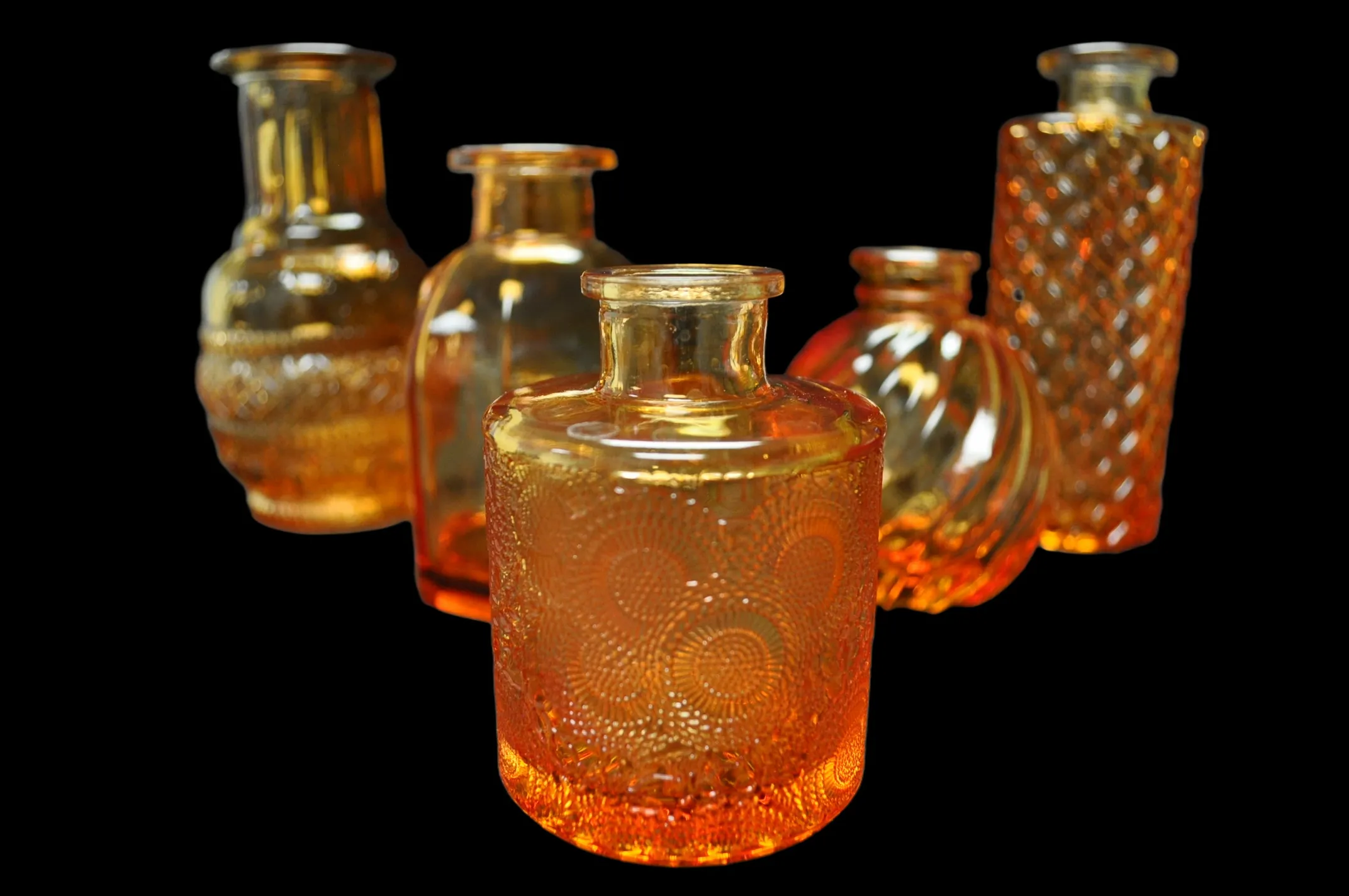 Mixed Amber Bud Vases