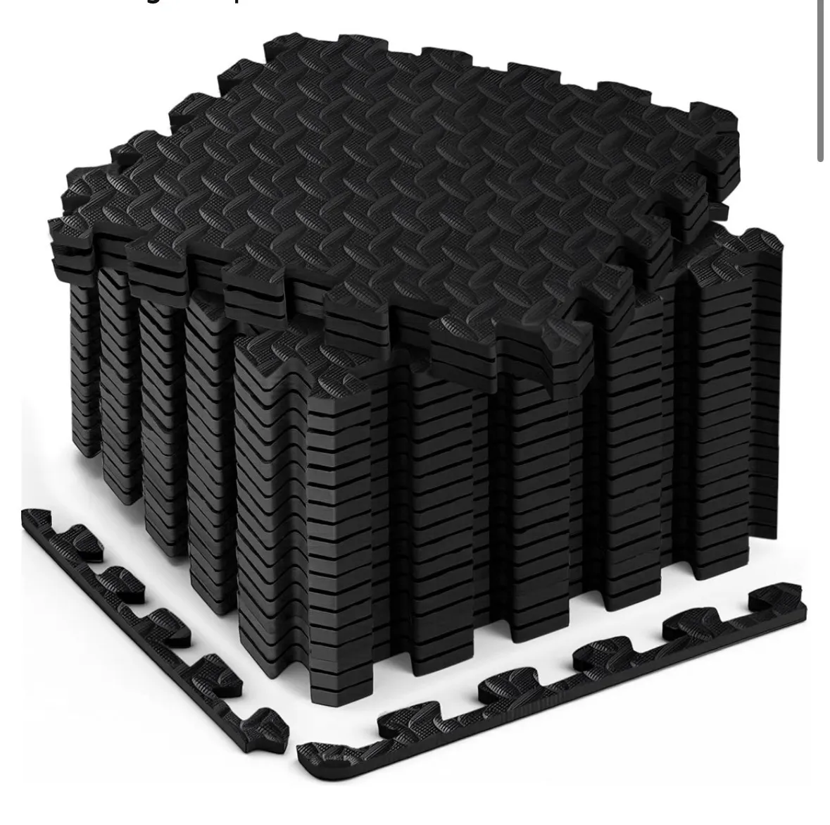 Black Foam Floor Tiles (12.6"x12.6"- 1 piece)
