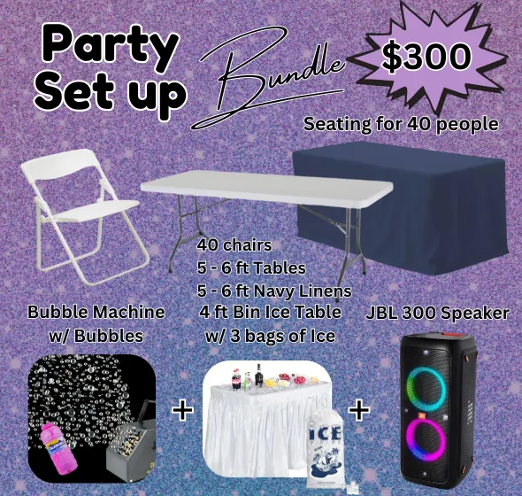 Party Seating Set up for 40