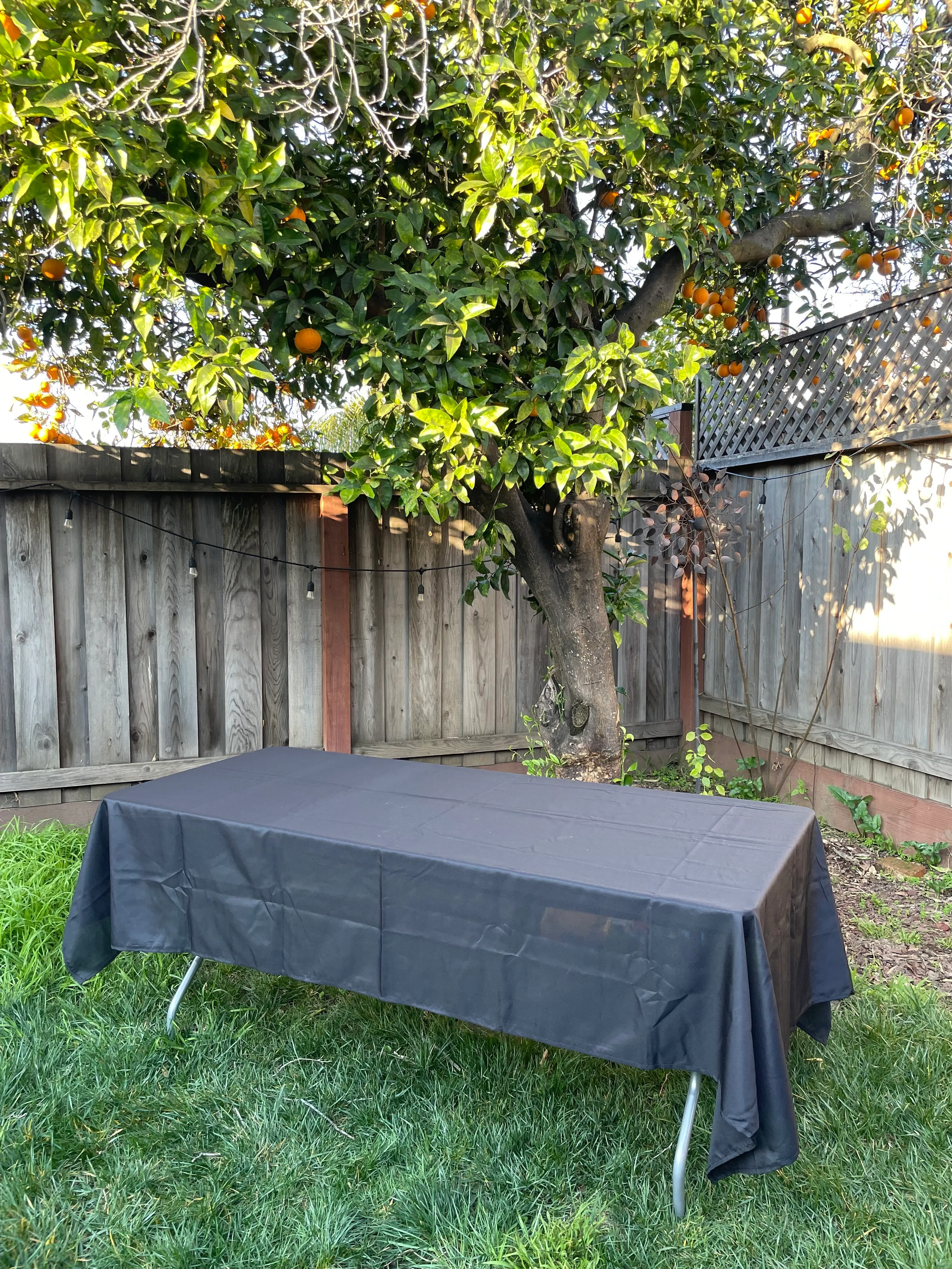 Black Tablecloth - 6' rectangular table