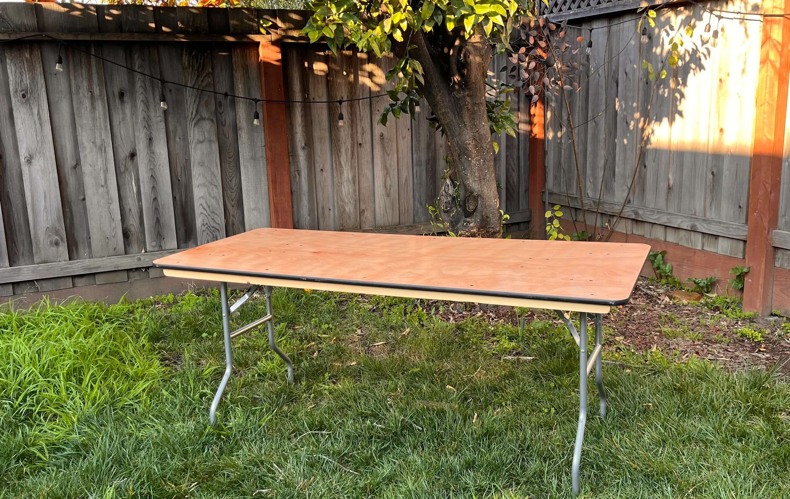 Rectangular Wood Table - 6 ft x 30 inches 