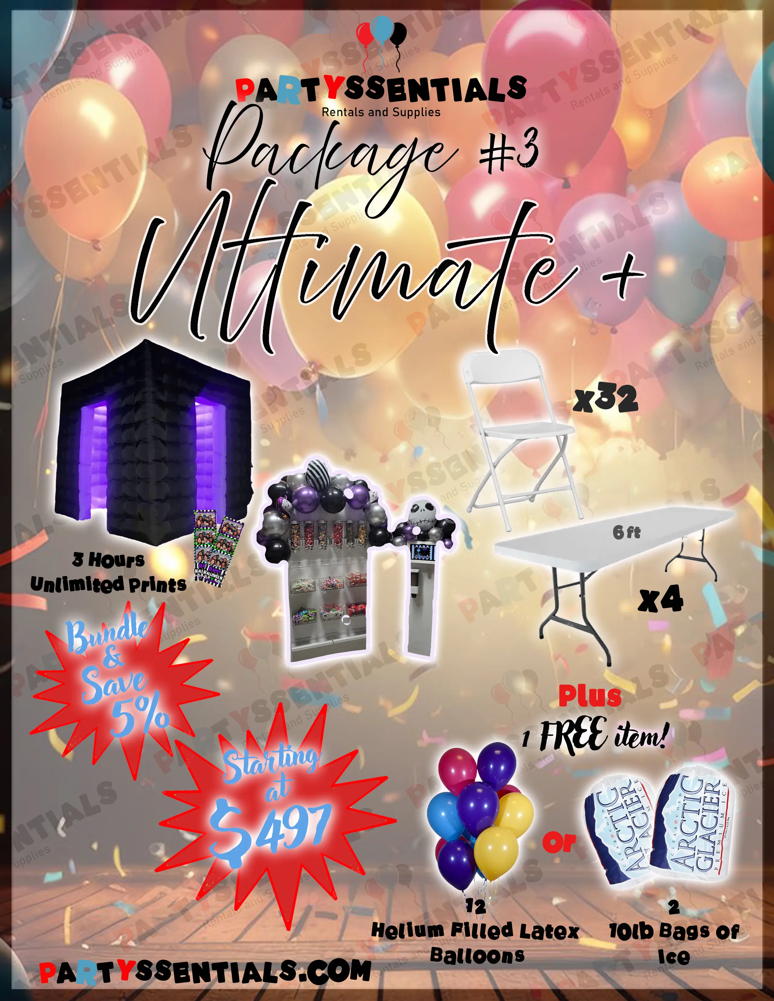 ULTIMATE PACKAGE WITH 3 HR PHOTO BOOTH AND CANDY WALL