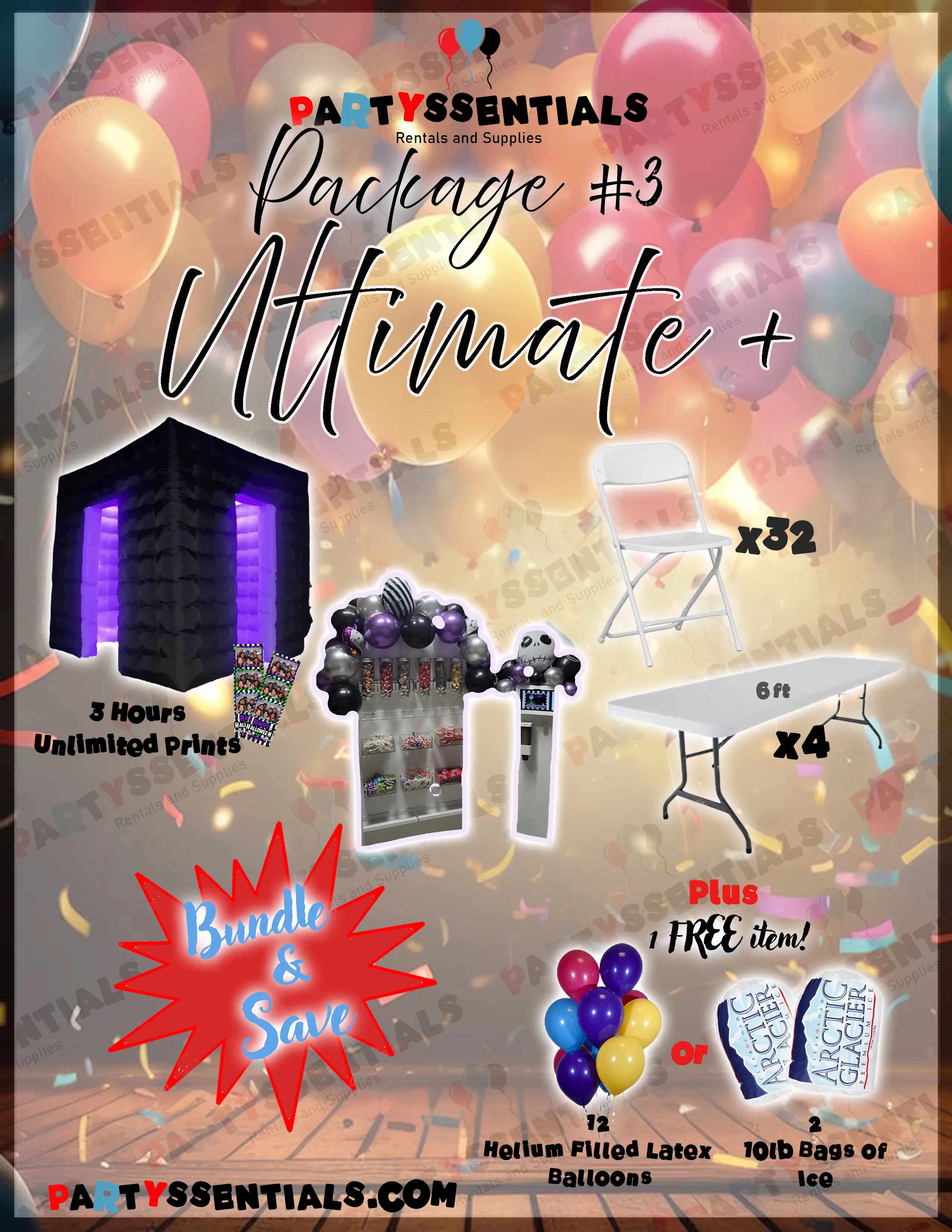 ULTIMATE PACKAGE WITH 3 HR PHOTO BOOTH AND CANDY WALL
