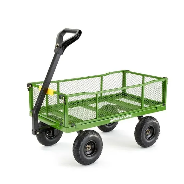 GORILLA CARTS 4 cu. ft. Metal Garden Utility Cart