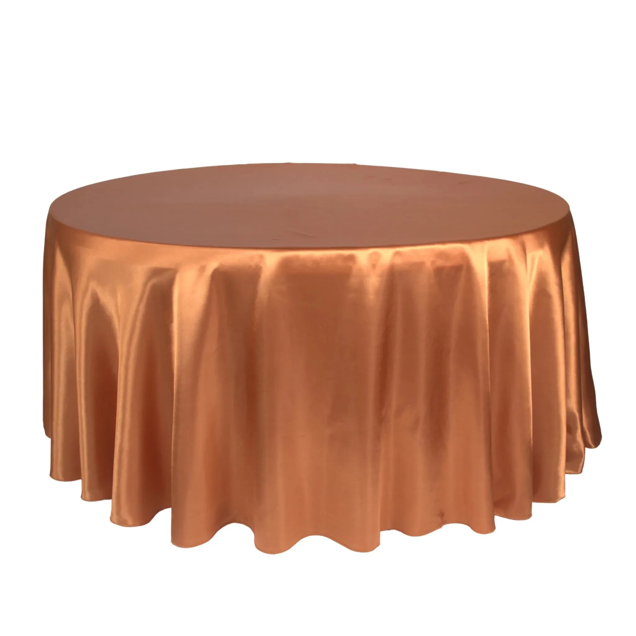 120" Round Terricotta satin tablecloth 