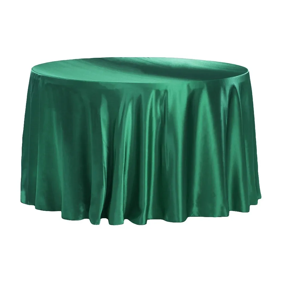 120" Round green satin tablecloth