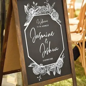 Dark Stained Double Sided A1 Frame Chalkboard