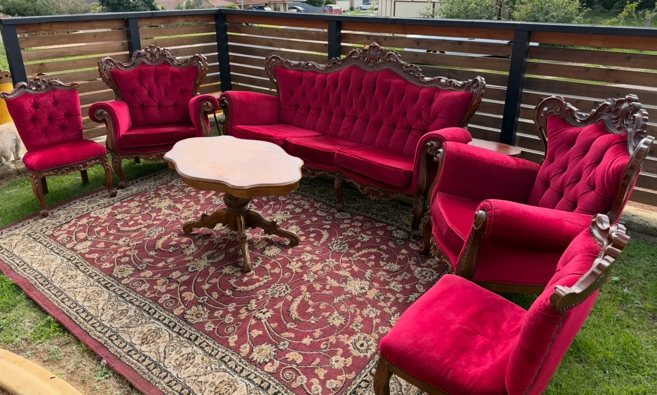 Bright Red Velvet Seating Package (Seats 7)