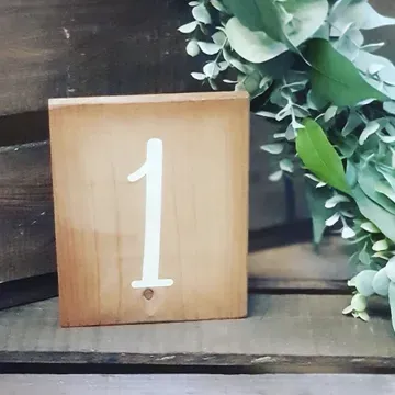 Table Numbers - Rustic Wooden Block