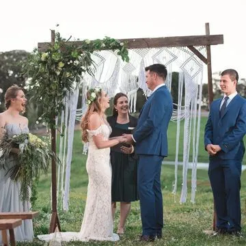Rustic Wooden Arbour with Boho Macramé A