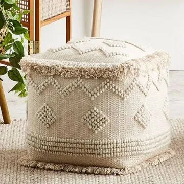 Boho Fringe Ottoman