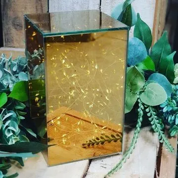 Cube Mirror Fairy Light Lantern