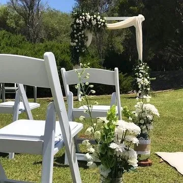 White Americana Folding Chairs