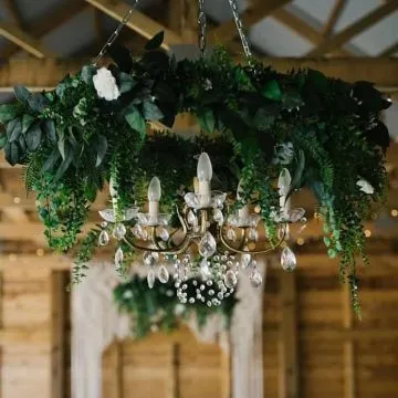 Chandelier - Antique Gold, Crystal Beads
