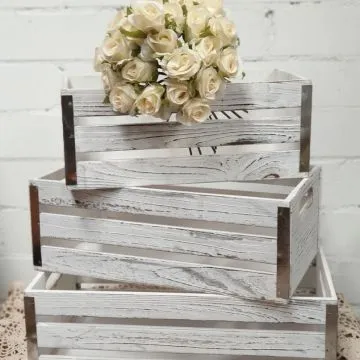 Rustic White Nesting Crates
