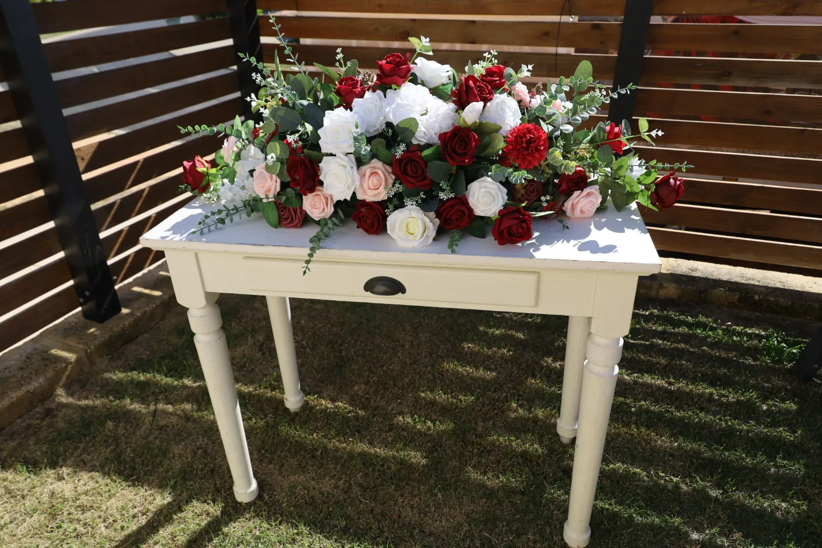 Pink & Burgundy Table Floral Arrangement