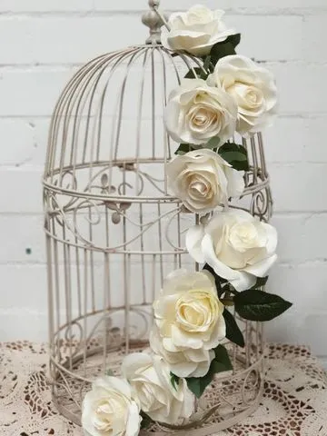 Birdcage - Cream Metal Round Large