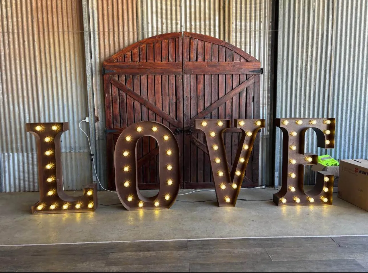 Giant Vintage Light up LOVE Letters 1.2m