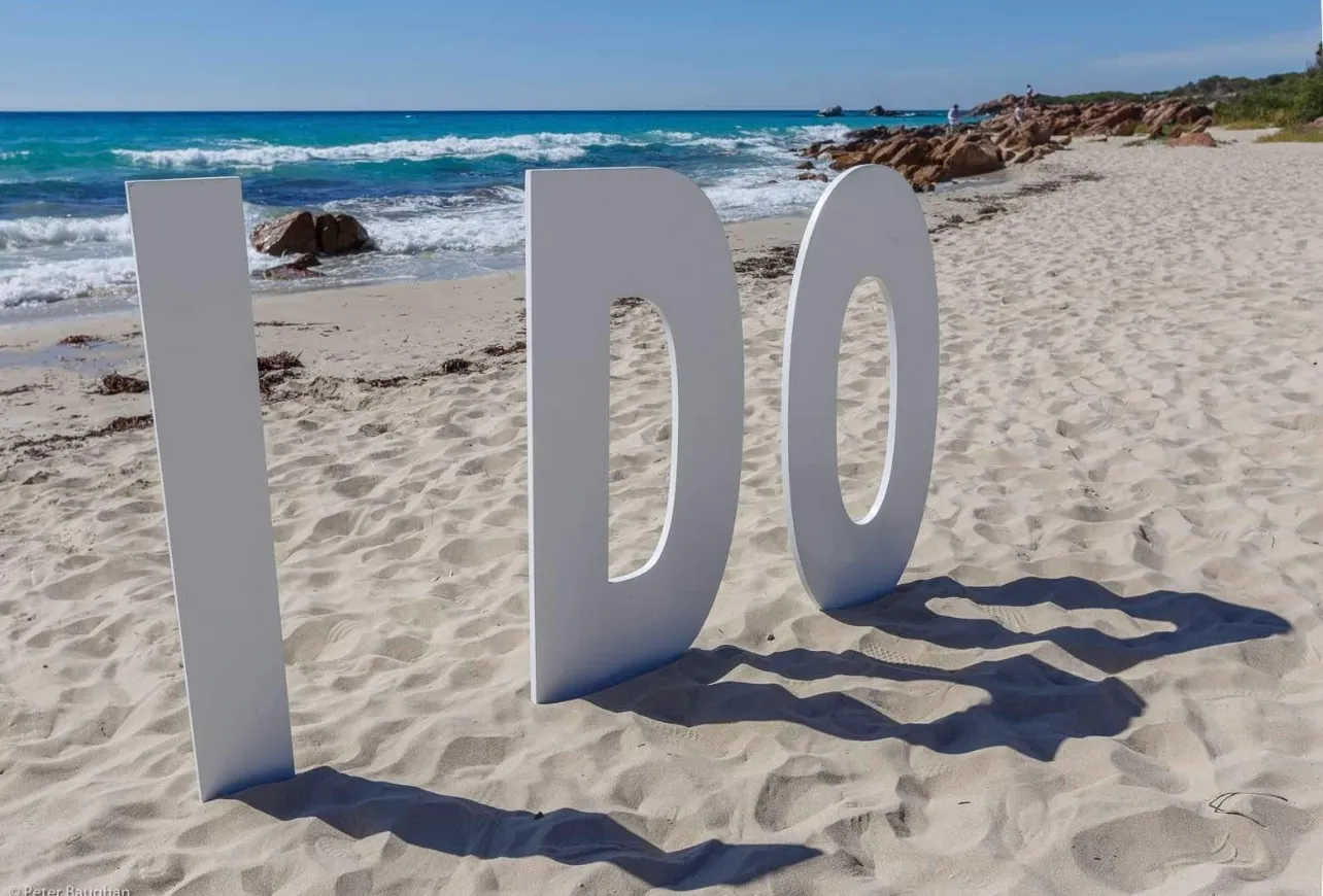 Large White "I DO" Letters