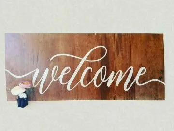 Wooden Welcome Sign