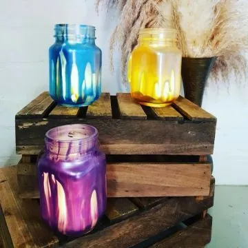 Boho Painted Jars
