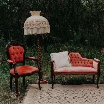 Vintage Floor Lamp with Tassels