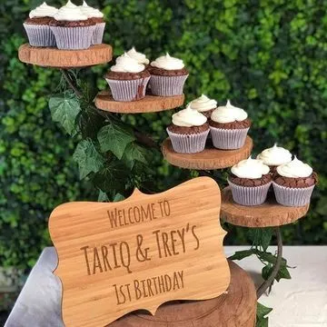 Wooden Slice, Five Tier Cake Stand