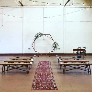 Cross Frame Wooden Benches