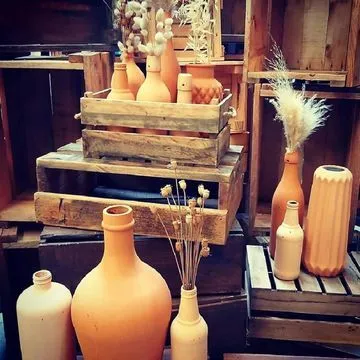 Boho Terracotta Vases with Dried Pampas etc (Price per Vase)
