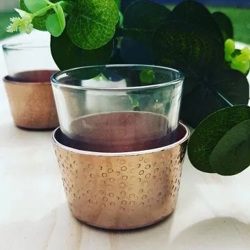 Rose Gold Hammered Tealight Candle Holder