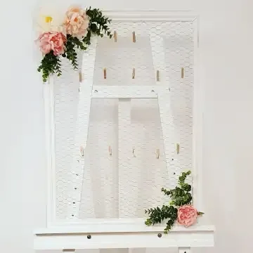 White Frame with Chicken Wire