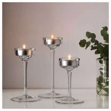 Glass Tapered Tealight Candle Holders