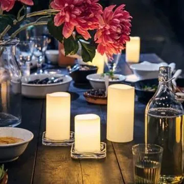 Pillar Candle with LED Light, Battery Operated